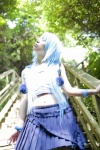 asakura_kana blue_hair cosplay croptop gundam msm-07_z'gok pleated_skirt skirt tank_top rating:Safe score:0 user:nil!