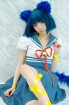 animal_ears blue_hair cat_ears choker cosplay dress hayase_ami original sailor_uniform school_uniform tail rating:Safe score:0 user:nil!