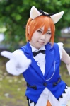 animal_ears bloomers blouse cat_ears cosplay gloves hana_(ii) hoshizora_rin love_live!_school_idol_project orange_hair vest rating:Safe score:0 user:nil!
