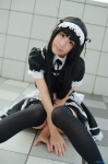 akiyama_mio apron cosplay dress hairband kiharu k-on! maid maid_uniform thighhighs zettai_ryouiki rating:Safe score:1 user:nil!
