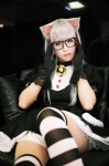 animal_ears cat_ears cathy_(yuu-gi-ou_zexal) cosplay dress glasses gloves kon silver_hair thighhighs yuu-gi-ou_zexal zettai_ryouiki rating:Safe score:4 user:nil!