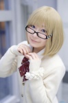 blonde_hair blouse cardigan cosplay glasses school_uniform tagme_character tagme_series you_(ii) rating:Safe score:1 user:nil!