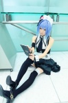 apron blue_hair cosplay crossplay hairband maid maid_uniform miniskirt otoko_no_ko_wa_meido_fuku_ga_osuki!? skirt sleeveless_blouse tatsuki_(ii) thighhighs vest yuki_(otosuki) zettai_ryouiki rating:Safe score:3 user:nil!