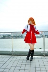 boots cape cosplay dress hairband kanon_(series) orange_hair shawl tsukimiya_ayu yae_maiko rating:Safe score:1 user:pixymisa