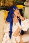 blue_hair choker cleavage cosplay dizzy guilty_gear hairbows hitori_gokko monokini one-piece_swimsuit saku swimsuit tail thighhighs underboob wings rating:Safe score:0 user:nil!