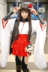 cosplay gauntlets guge_maku_2ex horns inu_boku_secret_service kimono pantyhose pleated_skirt scarf shirakiin_ririchiyo skirt thighhighs rating:Safe score:1 user:nil!