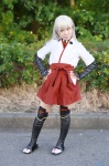 aya_(v) cosplay gauntlets kimono leggings pantyhose pleated_skirt sheer_legwear skirt tagme_character tagme_series white_hair rating:Safe score:0 user:nil!