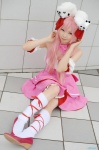 animal_ears bunny_ears cosplay di_gi_charat dress hairbows pink_hair seino_merika socks twintails usada_hikaru rating:Safe score:0 user:nil!