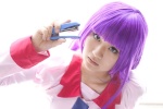 bakemonogatari cosplay purple_hair school_uniform senjougahara_hitagi sonomiya_alto tie rating:Safe score:0 user:pixymisa