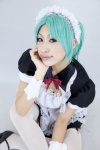 ayashiro_ema cosplay green_hair higurashi_no_naku_koro_ni maid sonozaki_mion thighhighs rating:Safe score:0 user:Log