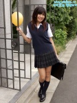 arata_chika blouse bookbag hairband kneesocks pleated_skirt school_uniform skirt sweater_vest rating:Safe score:0 user:nil!