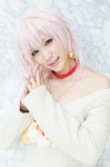 bell bow choker cosplay dress grey_eyes k lechat neko_(k) pink_hair sweater_dress rating:Safe score:0 user:pixymisa