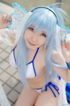 bikini blue_hair choker cosplay fin_ears galzoo_island kaeruru side-tie_bikini swimsuit tail umi_no_sachi rating:Safe score:1 user:nil!