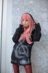 cosplay hoodie megurine_luka pantyhose red_legwear tagme_song tatsuki_(ii) vocaloid rating:Safe score:1 user:nil!