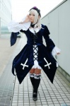 aidou_rika cosplay dress hairband kneehighs rozen_maiden suigintou white_hair rating:Safe score:0 user:nil!