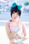 blue_hair cosplay croptop hairbow kunihiro_hajime miniskirt minko ponytail saki_(manga) skirt rating:Safe score:1 user:nil!