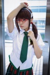 blouse cosplay glasses hairband maitako makinami_mari_illustrious neon_genesis_evangelion pleated_skirt rebuild_of_evangelion school_uniform skirt tie twintails rating:Safe score:0 user:pixymisa