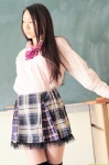blouse dgc_0948 hoshino_tomoyo pleated_skirt school_uniform skirt thighhighs zettai_ryouiki rating:Safe score:0 user:nil!