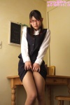 blouse glasses kijima_noriko miniskirt pantyhose sheer_legwear skirt skirt_lift vest rating:Safe score:2 user:nil!