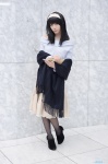 black_legwear cosplay hairband idolmaster idolmaster_cinderella_girls pantyhose sagisawa_fumika scarf skirt sweater tamago rating:Safe score:0 user:nil!