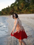 beach determination halter_top hirata_yuka miniskirt ocean skirt skirt_lift rating:Safe score:1 user:nil!