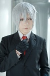 blazer cosplay crossplay dress_shirt gloves kaiga_yousuke silver_hair tagme_character tagme_series tie rating:Safe score:0 user:nil!