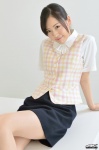 4k-star_166 blouse hairbun miniskirt pantyhose sheer_legwear skirt vest yanome_miyu rating:Safe score:0 user:nil!