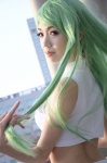 alice blue_eyes cc code_geass cosplay croptop green_hair shorts rating:Safe score:0 user:pixymisa