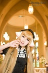 blonde_hair chii_(chobits) chobits cosplay dress hairband momoiro_merankori saku rating:Safe score:0 user:nil!