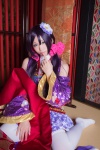 akilive!! boots cosplay itsuki_akira kimono love_live!_school_idol_project pleated_skirt purple_hair skirt thighhighs toujou_nozomi twintails white_legwear zettai_ryouiki rating:Safe score:0 user:nil!