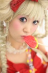 blonde_hair braids camisole cosplay hairbow lollipop original santa_costume tsugihagi_mishin rating:Safe score:0 user:nil!