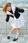 cardcaptor_sakura cosplay kinomoto_sakura natsume_megumi pleated_skirt sailor_uniform school_uniform skirt socks twintails rating:Safe score:0 user:nil!