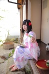 cosplay food hair_ornament kimono nikukyuu_ayato original sandals rating:Safe score:4 user:Kryzz