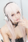 blonde_hair choker cosplay headphones miyuki_(iii) nitro_super_sonic pink_eyes super_soniko tubetop rating:Safe score:0 user:pixymisa