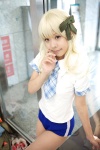 blonde_hair cosplay gym_uniform hairbow mariharu pantyhose tagme_character tagme_series rating:Safe score:0 user:nil!