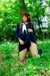 cosplay dead_or_alive kasumi_(doa) kneesocks kunoichi panties pleated_skirt sailor_uniform school_uniform skirt skirt_lift tachibana_minami rating:Safe score:1 user:nil!