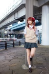 blouse cosplay hairbows kanda_midori pleated_skirt red_hair school_uniform shirai_kuroko skirt socks sweater_vest to_aru_kagaku_no_railgun twintails rating:Safe score:2 user:xkaras