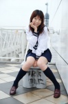 cosplay kneesocks mashiro_yuki original pleated_skirt sailor_uniform school_uniform skirt tie rating:Safe score:0 user:nil!