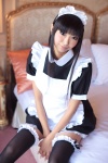 akiyama_mio apron bed cosplay dress hairband k-on! maid maid_uniform necoco thighhighs zettai_ryouiki rating:Safe score:0 user:nil!