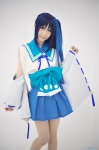 blue_hair cosplay detached_sleeves hiradaira_chisaki miko nagi_no_asukara pantyhose pleated_skirt sailor_uniform school_uniform shaa sheer_legwear side_ponytail skirt rating:Safe score:0 user:nil!