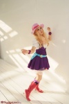 blonde_hair blouse boots cosplay deep_rabbit hat kneehighs macross macross_frontier macross_frontier:_itsuwari_no_utahime pleated_skirt saku sheryl_nome skirt vest rating:Safe score:0 user:nil!