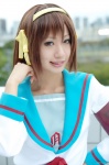 armband cosplay hairband hair_ribbons hyuuga sailor_uniform school_uniform suzumiya_haruhi suzumiya_haruhi_no_yuuutsu rating:Safe score:0 user:nil!