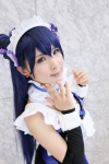 apron bow caramel_eyes collar cosplay detached_sleeves dress hairband kyou love_live!_school_idol_project purple_hair sonoda_umi twintails wristband rating:Safe score:0 user:pixymisa