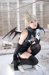 bat_wings blonde_hair boots cleavage cosplay dress elbow_gloves gloves komori_aimi maruko shadow_lady thighhighs wings zettai_ryouiki rating:Safe score:4 user:nil!