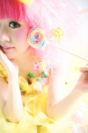 cleavage cosplay dress hairbow lollipop original pink_hair tsugihagi_mishin rating:Safe score:1 user:nil!