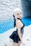 alternative_&_maid_concept armband blonde_hair cosplay dress ely fate/grand_order fate/series hairbow pool saber_alter wet rating:Safe score:0 user:nil!