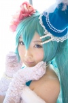 aqua_eyes aqua_hair babydoll bra cosplay hairbow hatsune_miku necklace top_hat twintails vocaloid yukimi rating:Safe score:0 user:pixymisa
