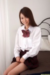 bed blouse dgc_0945 hoshino_asuka pleated_skirt school_uniform skirt skirt_lift rating:Safe score:0 user:nil!