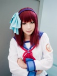 angel_beats! ayano_yuura cosplay hairband nakamura_yuri red_hair sailor_uniform school_uniform rating:Safe score:0 user:xkaras