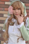 apron axis_powers_hetalia blonde_hair cosplay dress flower hungary kiri veil rating:Safe score:0 user:pixymisa